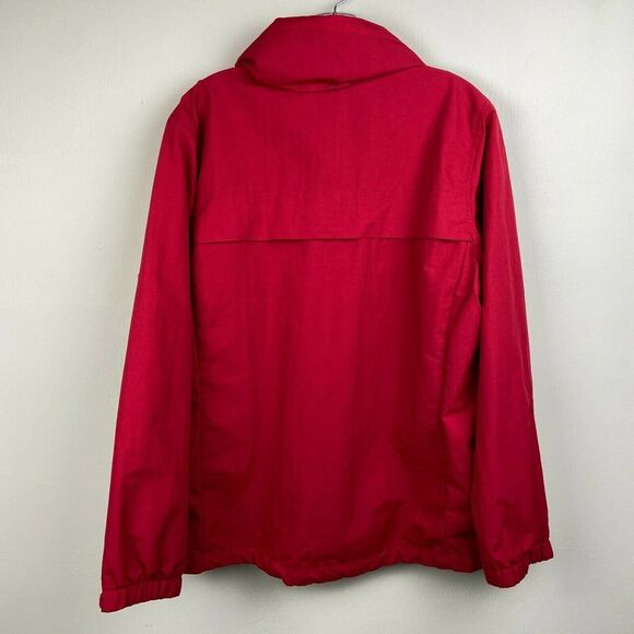Nascar Lands End Jacket Womens Medium Red Daytona Speedway Hooded Pockets Ladies - Picture 2 of 11